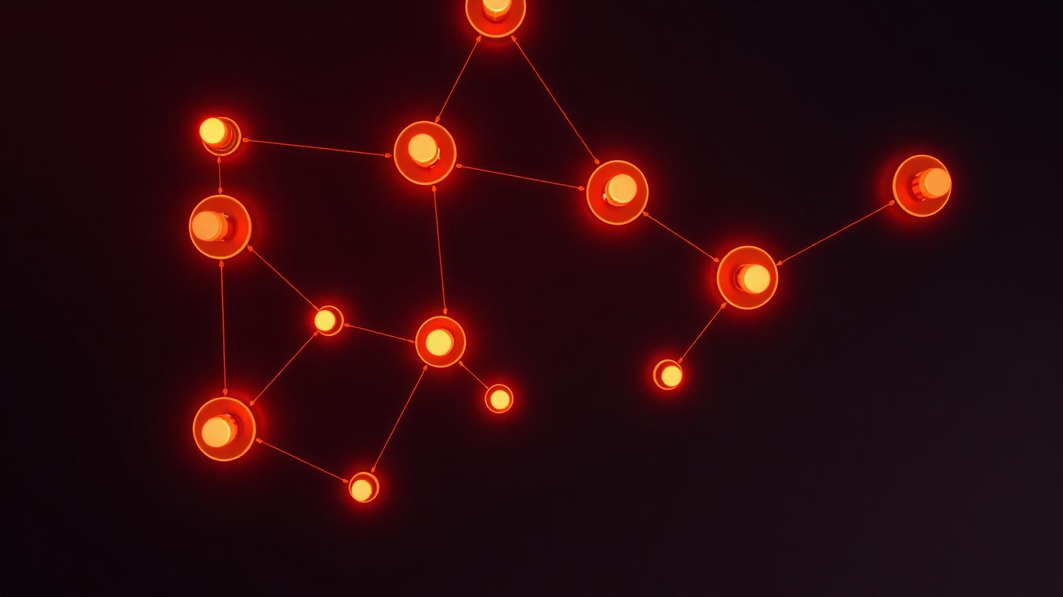 Glowing constellation of connected nodes representing a restaurant group