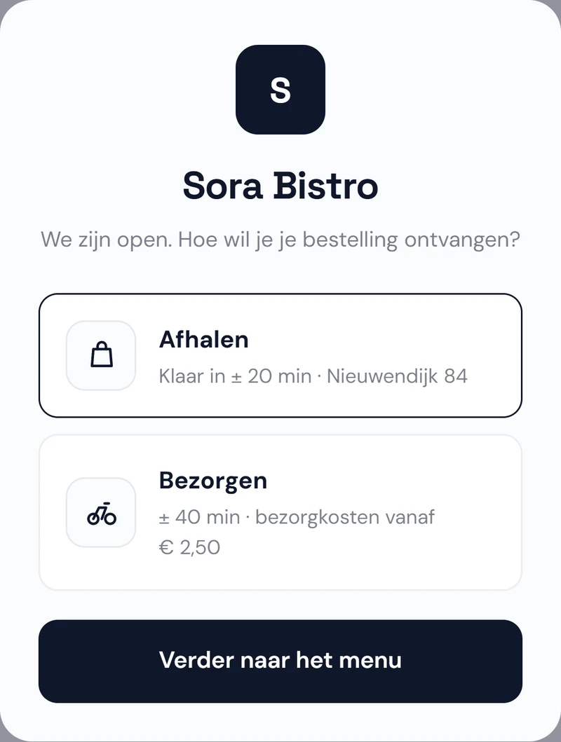 Bezorgzones op postcode